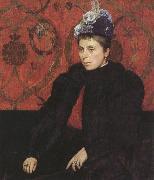Sir james dromgole linton,P.R.I. Portrait of Mrs Minie Sidney,aged 39 (mk37) oil painting on canvas